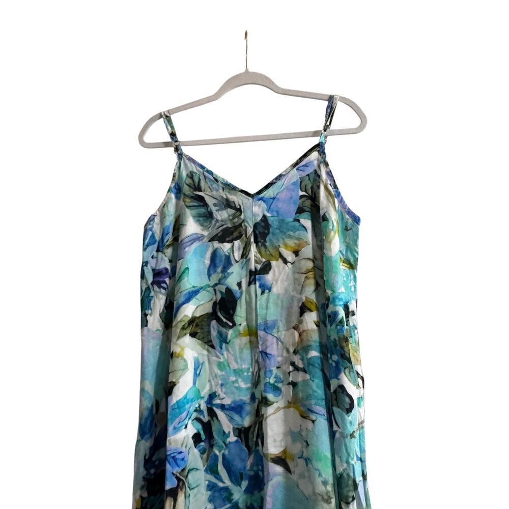La Blanca Cover Up Dress Womens M Multicolor Watercolor Floral Handkerchief Hem - Picture 8 of 15